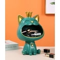 thumbnail image 4 of Estatua de gato que ríe, caja de almacenamiento de gato de boca grande, escultura de gato de la suerte, caja de almacenamiento de gato de la suerte, cuenco para llaves de gatito, bandeja para joyas, 4 of 4