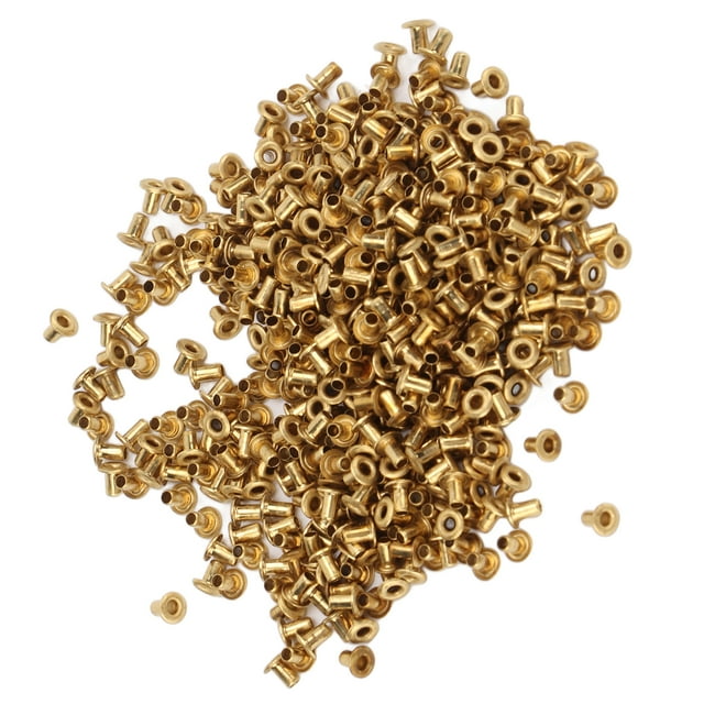 500Pcs Brass Hollow Rivets, Excellent Elasticity, Rounded Edges bag Hollow Rivets for Leather Handbags Shoes Clothes, Copper Eyelet Hollow Rivet