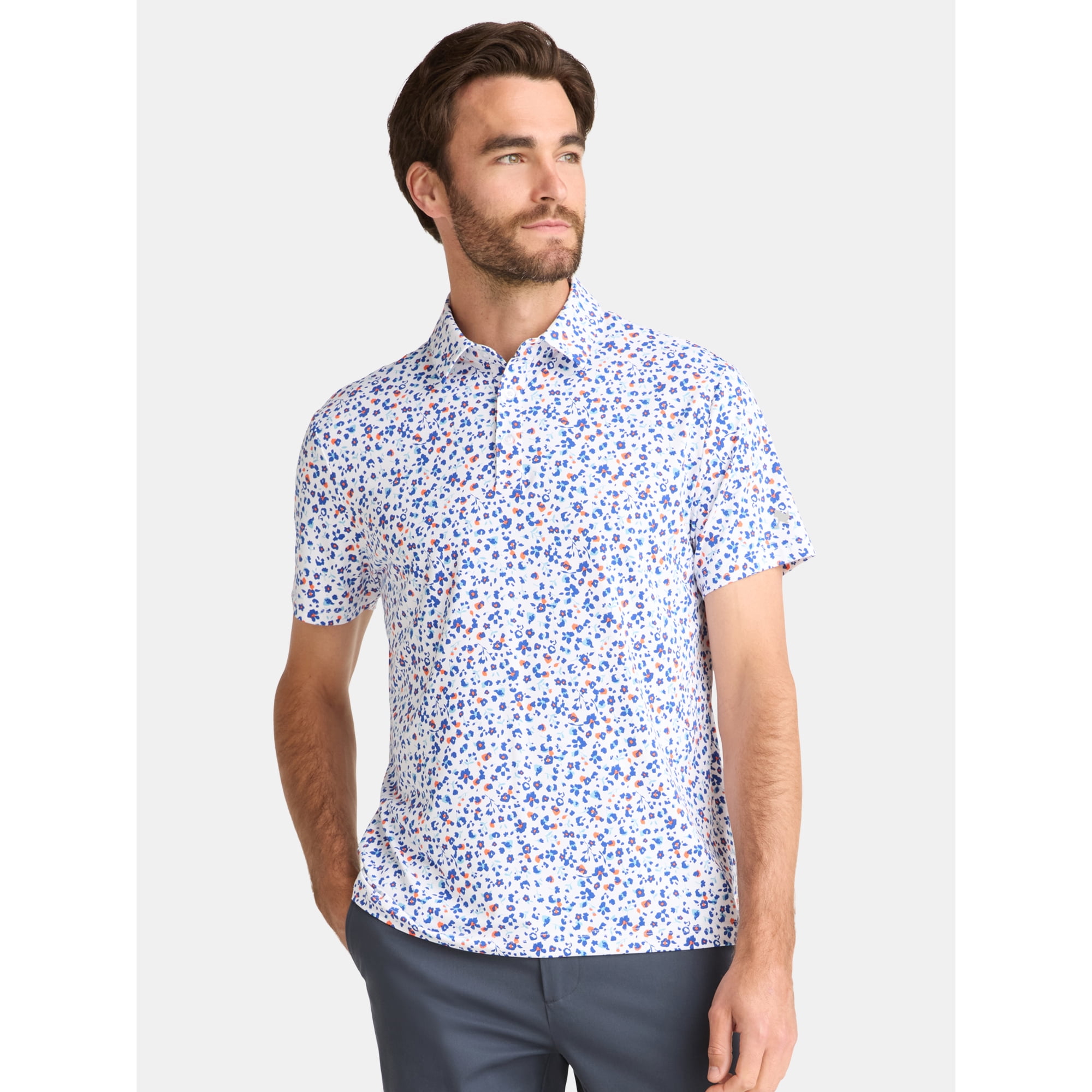 Birdie Bound Men's and Big Men's Novelty Print Golf Polo Shirt, Sizes XS-4XLT