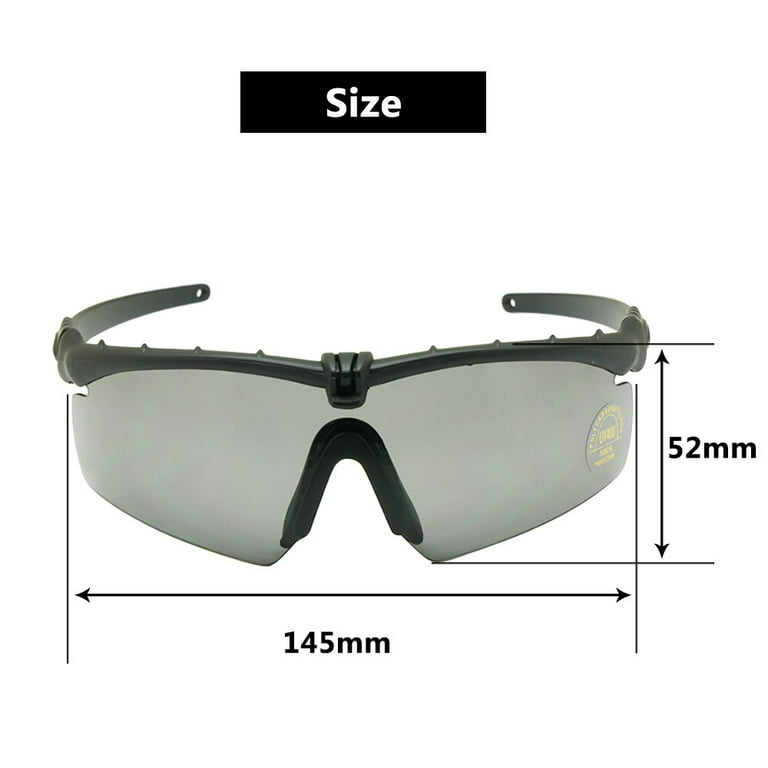Enzo Date Polarized Military Sunglasses Ballistic Army Goggles Men Frame 3/4 Lens Combat War Game Eyeshields, Adult Unisex, Size: Polarized 4 Lens