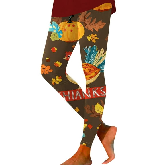 Thanksgiving Turkey Print Women's Leggings Comfortable Breathable Stretchy Soft Workout Yoga Pants Casual Tights