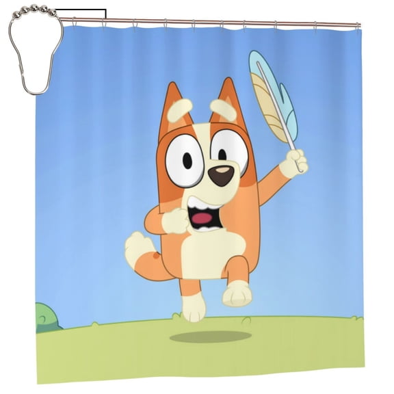 Netaao Bluey for Waterproof Shower Curtain 72x72in with Hooks Machine Washable