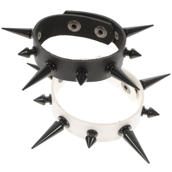 2pcs Leather Bracelet Punk Cuff Bracelet Spiked Bracelet Goth Bracelet Punk Jewelry