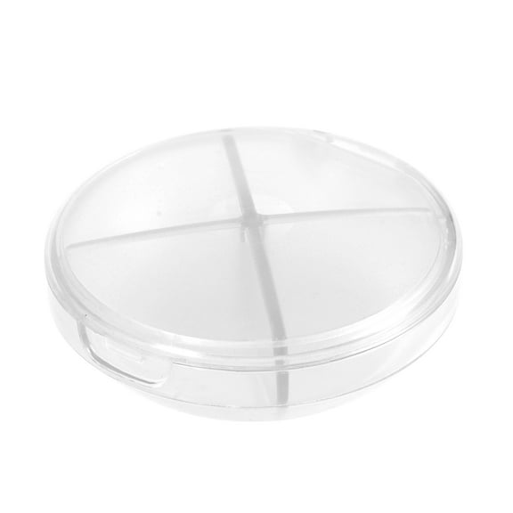 Unique Bargains 1 Pc 4 Grids Circular Single-Layer Pill Case Durable for Travel Clear