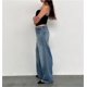 thumbnail image 3 of Pantalones vaqueros de pierna ancha for mujer, de talle bajo, holgados, pierna recta, pantalones de mezclilla for novio, pantalones vaqueros sueltos casuales, estilo niña Y2K, 3 of 5