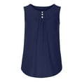 thumbnail image 4 of LYXSSBYX Womens Tank Tops Clearance Women's Loose and Slim Sleeveless Button Round Neck Vest in Summer, 4 of 7
