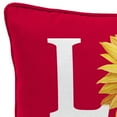 thumbnail image 4 of Jordan Manufacturing 16" x 16" Love Sunflower Red Novelty and Floral Reversible Square Outdoor Throw Pillow with Welt, 4 of 10