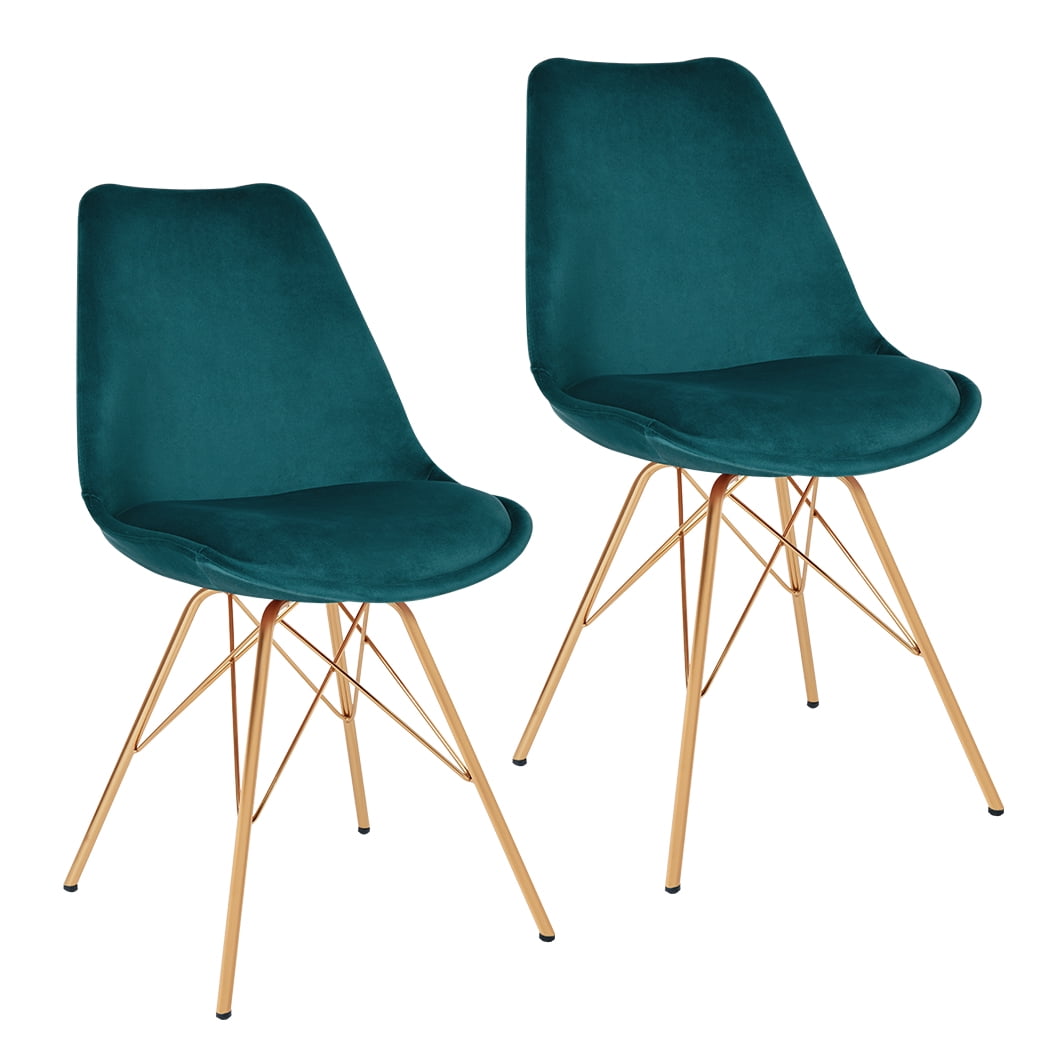 Duhome Dining Chairs Set of 2 Pack Modern Velvet Accent Chair with Gold