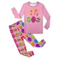 thumbnail image 4 of TOOYOU Girls Summer Outfit Sets Toddler Long Sleeve Cartoon Prints Tops T Shirt Pants Outfits Girls Playtime Outfits Size 7-8 Years Pink, 4 of 5