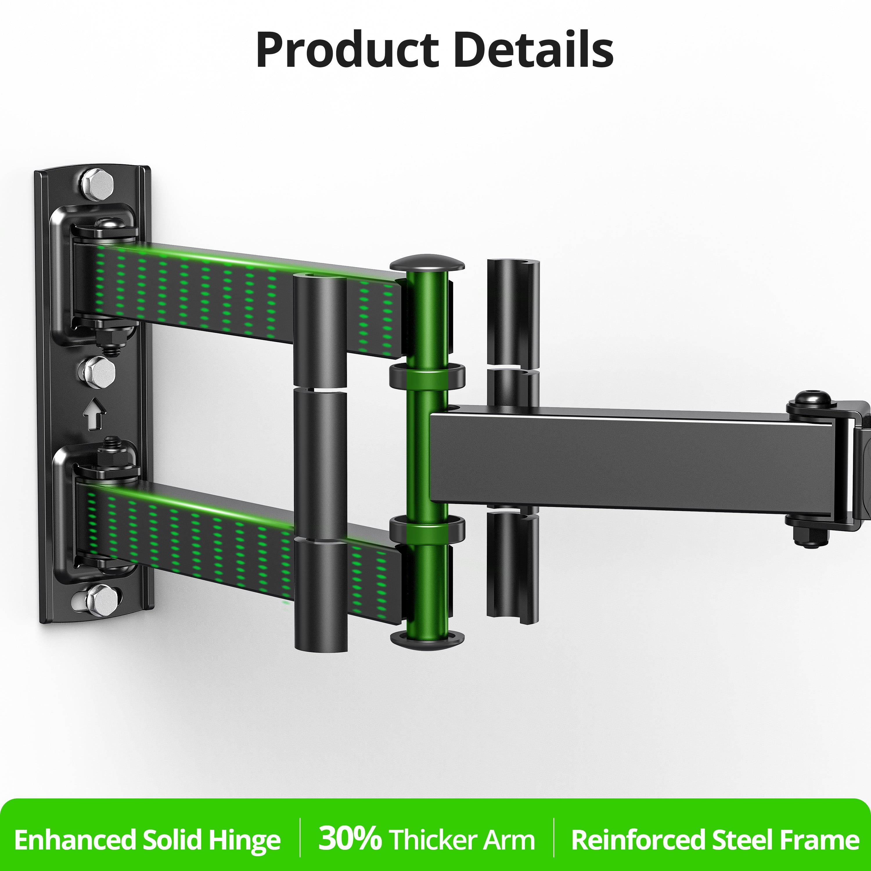 USX MOUNT Full Motion TV Wall Mount, Swivel Tilt Extension Articulating Arm for 26 to 65 Inch Flat Curved TV, Max VESA 400x400mm, Holds up to 77lbs, Fits Wood Stud Concrete Brick Walls