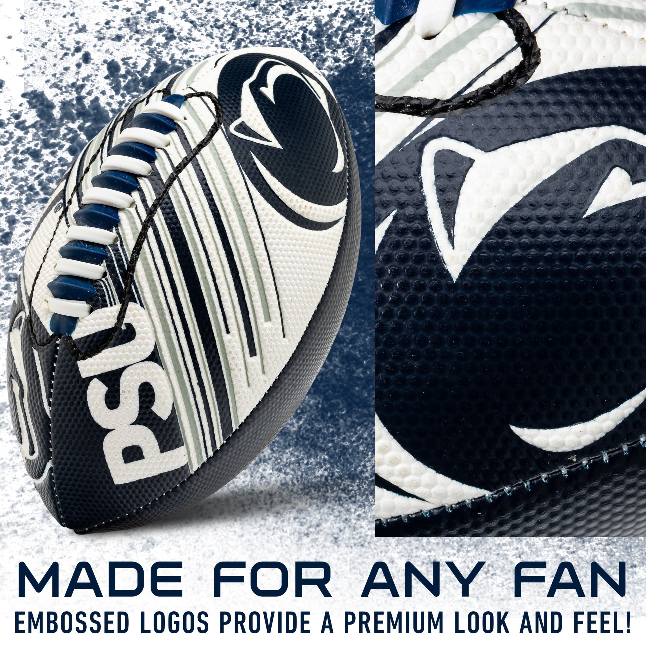 NCAA Penn State Football - Youth Mini Football - 8.5" Football- SPACELACE Easy Grip Texture- Perfect for Kids !