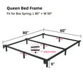 thumbnail image 2 of ZIYOO 9 inch Queen Size Metal Bed Frame with Recessed Legs, Heavy Duty Bed Base, Easy Assembly, Noise-Free, 2 of 6