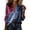 Dark Blue, variant on QASIEATN Women's Long Sleeve Button Down Satin Shirt Casual Print Clothing Summer Blouse Fashion Clothing
