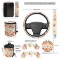 thumbnail image 5 of Uorisanigo Tulip Butterfly Front and Back Seat Covers with Car Steering Wheel Wrap Seat Belt Cover Coasters Hanging Trash Bin Car Vent Storage Rear View Mirror Protector Keychain Set of 15, 5 of 7