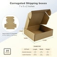 thumbnail image 4 of 25 Pack 7x5x2 Shipping Box Recyclable Mailers, Corrugated Cardboard Small Gift Business Boxes, Brown, 4 of 5