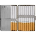 thumbnail image 3 of Silver Lines Compact Compact (16 100s) Etched Metal-Plated Cigarette Case & Stash Box, 3 of 4