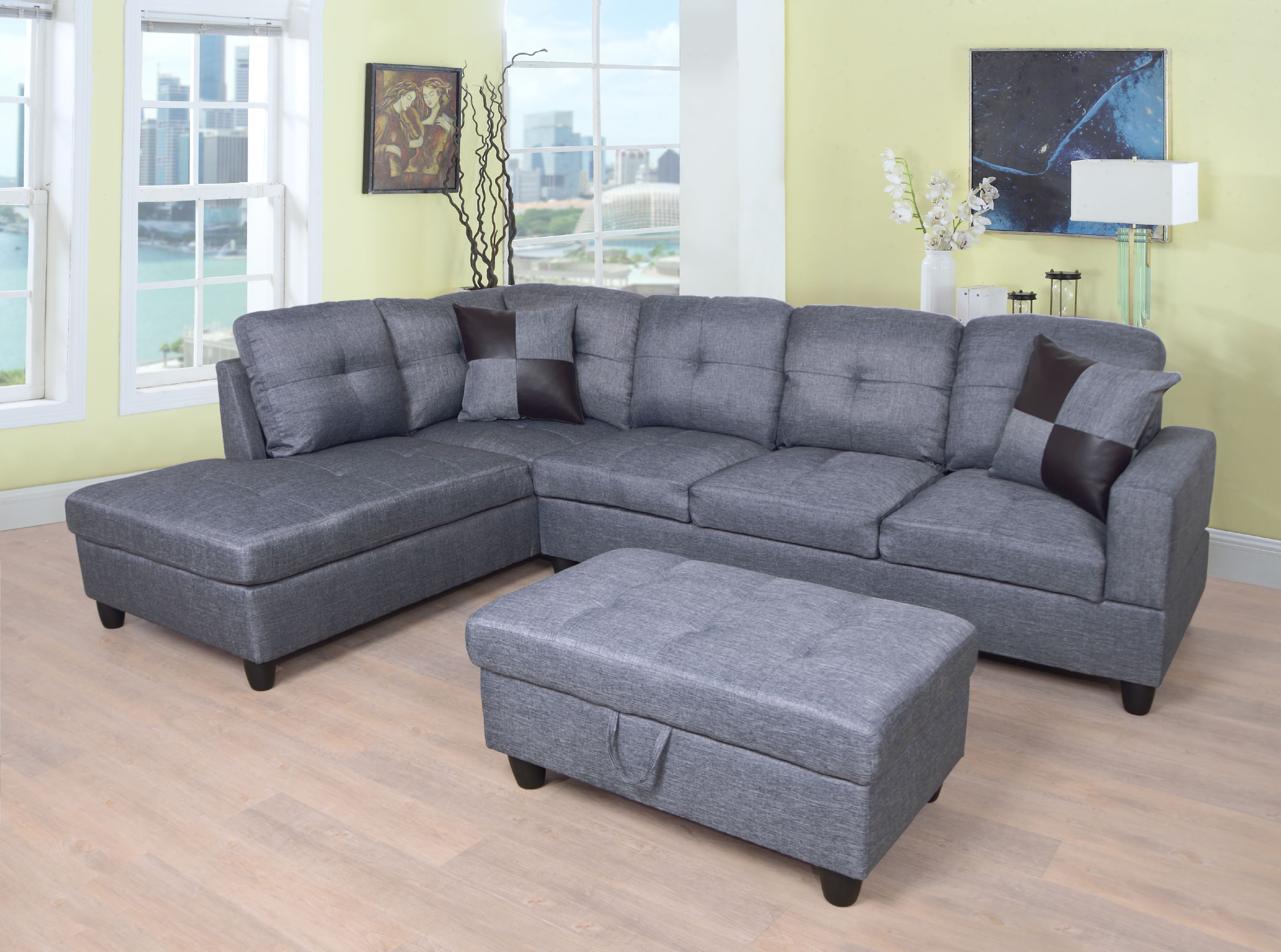 left facing sectional sofa set faux leather
