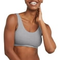 thumbnail image 7 of Hanes Bralette 3-Pack Women's Bra Cotton Scoopneck Crop Sports Low Impact HFA002, 7 of 7