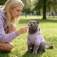 thumbnail image 5 of Cozy Dog Basic Hoodie Ultra-Soft Puppy Cold Weather Coat with Pocket Breathable Pet Sweater Comfort Pet Coat Warm Stylish Sweatshirt for Furry Friend French Bulldogs Pitbull Puppy Purple,S, 5 of 6