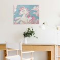thumbnail image 5 of Fenyluxe Unicorn Clouds Alice Prin Wall Art Print On Canvas Ready To Hang Home Room Decor 16x12in, 5 of 6
