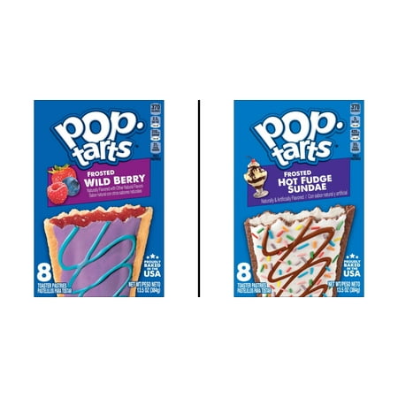 Pop-Tarts Frosted Wild Berry Toaster 13.5 oz 8 ct & Pop-Tarts Frosted Hot Fudge Sundae 8 ct