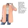 thumbnail image 7 of Mdesiwst Women Summer Blazer Solid Color Long Sleeves Lapel Notch Collar Mid Length Anti-UV Straight AD Keep Warm Women Summer Coat Women Clothes, 7 of 7