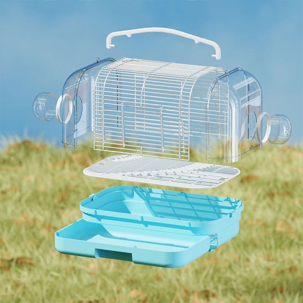 Portable Parrot Carrier Cage Outdoor Handheld Bird Bag  Deep drawer Chassis Detachable Cockatiels