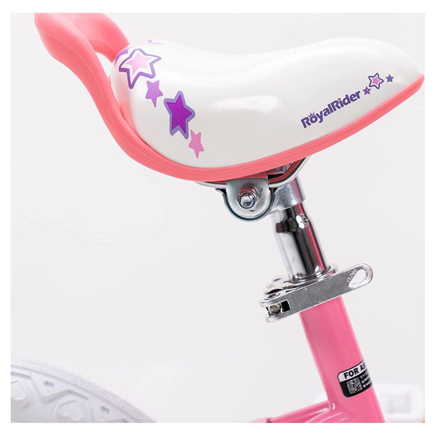 Bicicleta para niñas 14'' Royalbaby Stargirl con ruedas de entrenamiento y  canasta. rosada 