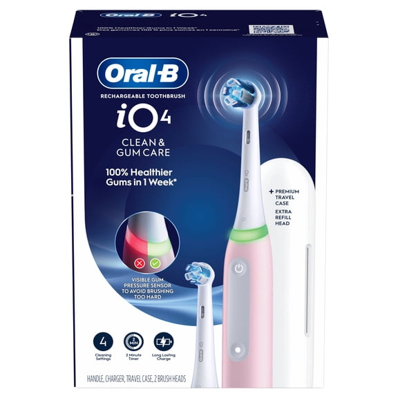 Oral-B Rechargeable Electric Toothbrush, iO4 Clean & Gum, Pink