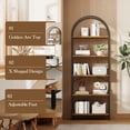 thumbnail image 3 of Ourlova 71 inch Metal Frame Book Shelves Tall Bookshelf Arched Bookcase Modern Freestanding Open Display Shelving Unit Storage Rack for Living Room Office, 3 of 6