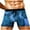 Blue, variant on UVEASISHA Men's Quick Dry Swim Trunks Striped Print High Stretchy Beach Shorts Drawstring Waist Square Leg Bathing Suit Swim Brief Holiday Sales Today Black L