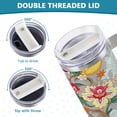 thumbnail image 5 of SKYSONIC 40 oz Stylized Flowers Tumbler with Handle and Straw Lid, Insulated Cup Reusable Stainless Steel Water Bottle Travel Mug, 5 of 7