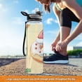 thumbnail image 6 of Christmas Cute Doughnut Transparent Sports Water Bottle with Straw BPA Free Tritan 32oz for Gym Camping, 6 of 7