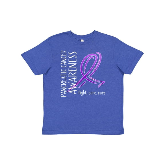 Inktastic Pancreatic Cancer Awareness Fight, Care, Cure Youth T-Shirt