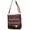 Brown Pink Cowhide, variant on Women's Floral Upcycled Fabric Distressed Leather Shoulder Bag 17RT2115-204