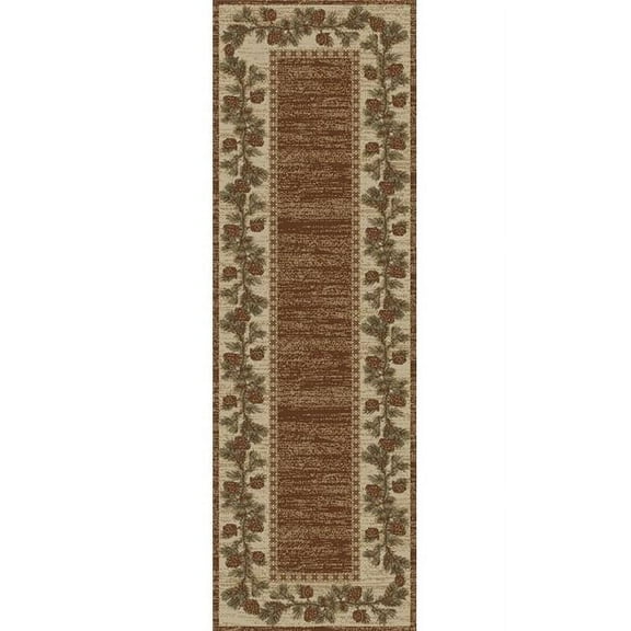 Mayberry Rug HS6708 2X8 2 ft. 3 in. x 7 ft. 7 in. Hearthside Mountain View Area Rug, Brown