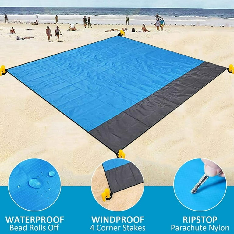 Sand Free Beach Blanket OuTdoor Waterproof Picnic Blankets with 4