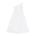 thumbnail image 3 of Zaldita Kids Girls One Shoulder Ruched Junior Bridesmaid Dress for Wedding Birthday Party White 8, 3 of 5