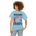 thumbnail image 3 of Wishing I was Fishing  Love to fish Unisex Heavy Cotton Tee, 3 of 9