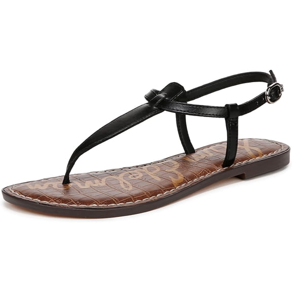 Sam Edelman Women's Gigi Thong Sandal Black Leather 8.5M