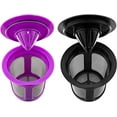thumbnail image 1 of Reusable Cups for Keurig K-Cup 2.0, 1.0 Coffee Maker, Refillable Filter Pods - Pack of 2 (Purple & Black), 1 of 4