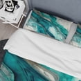 thumbnail image 4 of Designart "Waves of Turquoise - Paradise's Embrace V" Abstract Liquid Ink Bedding Covert Set - Modern Blue Abstract Bed Set With 1 Sham, 4 of 6