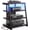 Black Enoby, variant on AV Media Stand with Outlets, Media Console with LED Lights, Stereo Racks and Stands with Storage Shelves, Media Audio Tower Cabinet, Rustic Brown