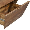 thumbnail image 5 of The Urban Port 36 Inch Handcrafted Modern Farmhouse Coffee Table, Geometric Angled Square, 1 Drawer, Walnut Mango Wood, 5 of 5
