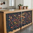 thumbnail image 6 of Boho Flowers Tier Curtains 24 Inch Length, Spring Abstract Watercolor Floral Leaf Cafe Short Curtains for Bathroom Over Sink, Small Kitchen Curtain Light Filtering Tiered Drapes 2 Panels 27.5"Wx24"L, 6 of 8