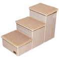 thumbnail image 4 of S SERENABLE 3 Tier Dog Stairs with Storage Compartments Scratch Resistant Older Cat Ramp Beige, 4 of 9