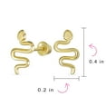 thumbnail image 4 of Bling Jewelry Womens Minimalist Snake Stud Earrings in 14K Yellow Gold with Safety Clutch Screw Back, 4 of 6