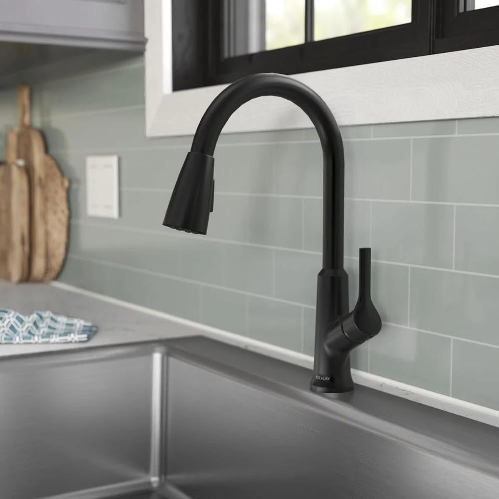 Elkay LK1410MB Single-Handle 2-Setting Pull-Down Spray Kitchen Faucet (Matte Black)