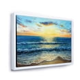 thumbnail image 3 of Designart 'Sunrise Glow On The Ocean Waves I' Nautical & Coastal Framed Canvas Wall Art Print, 3 of 5