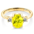 thumbnail image 2 of Gem Stone King 2.13 Ct Canary Mystic Topaz White Diamond 18K Yellow Gold Plated Silver Ring (Size 8), 2 of 4